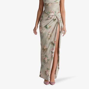 House of CB Vesper floral-print stretch-woven maxi skirt in vintage floral